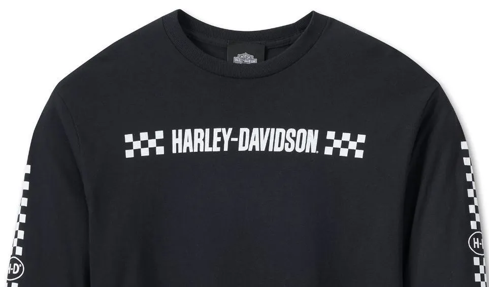 Harley Davidson  |Crew Neck Other Plaid Patterns Street Style Long Sleeves