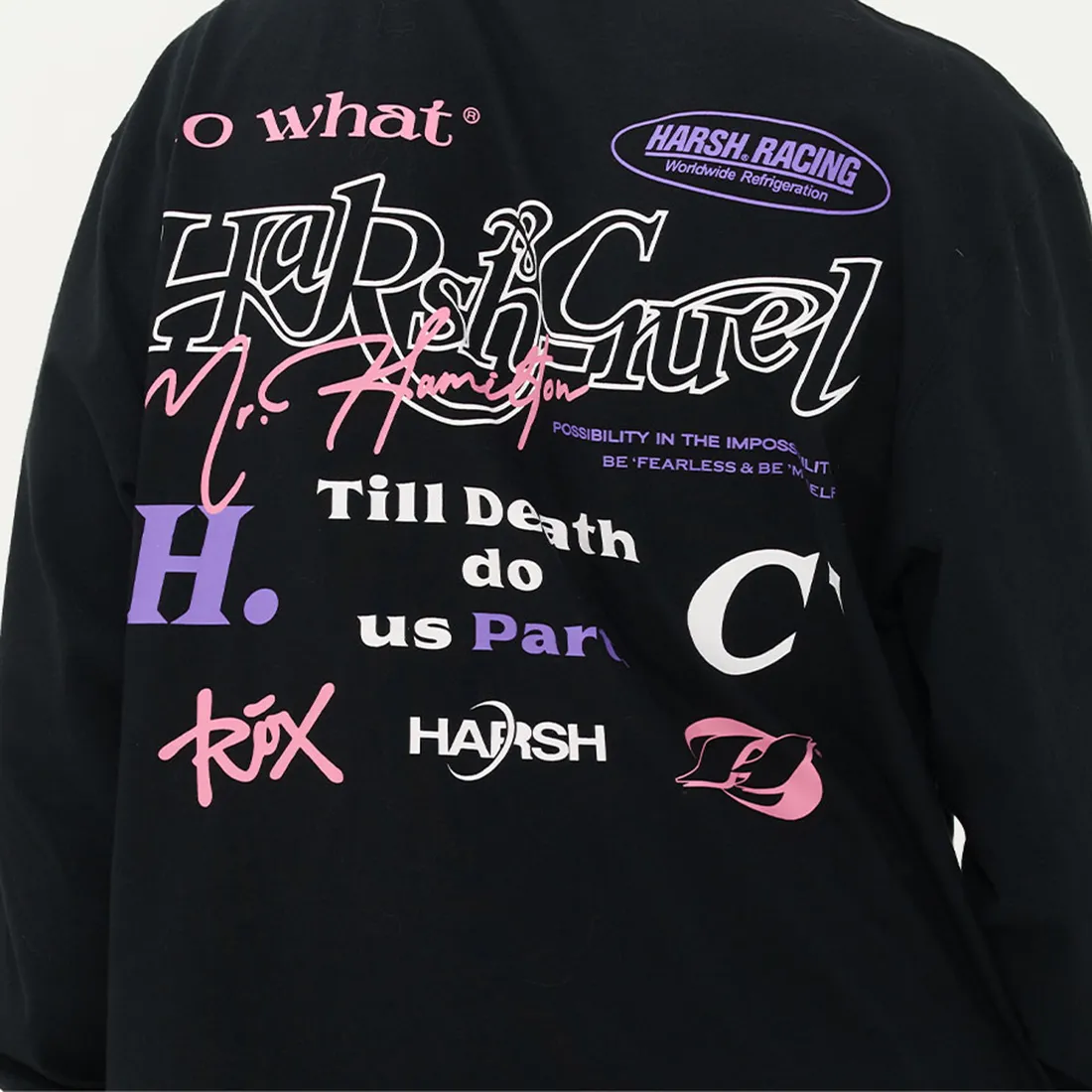 HARSH AND CRUEL  |Crew Neck Unisex Street Style Long Sleeves Cotton Oversized