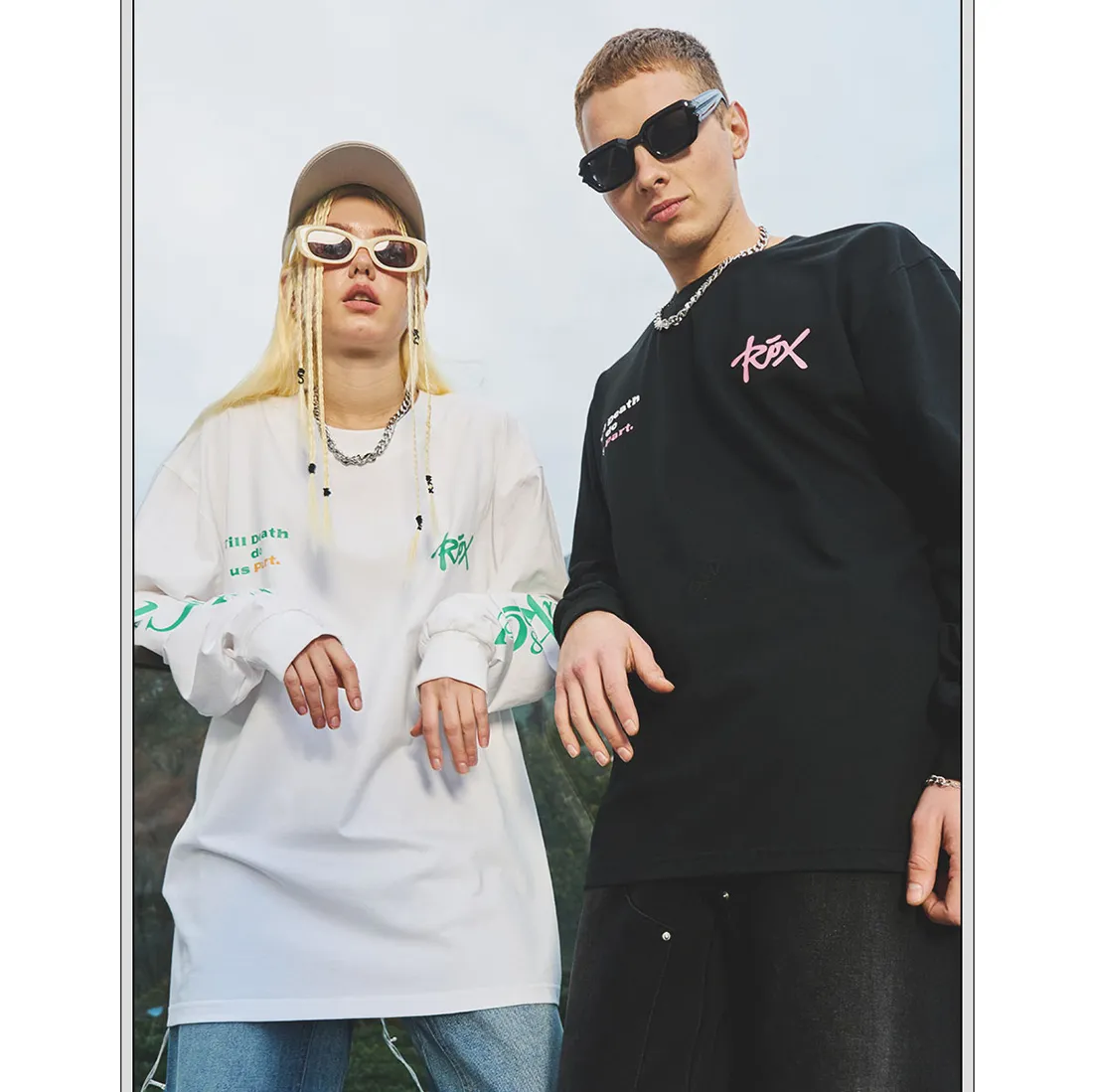 HARSH AND CRUEL  |Crew Neck Unisex Street Style Long Sleeves Cotton Oversized