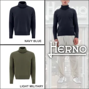 HERNO  |Pullovers Wool Long Sleeves Plain Sweaters