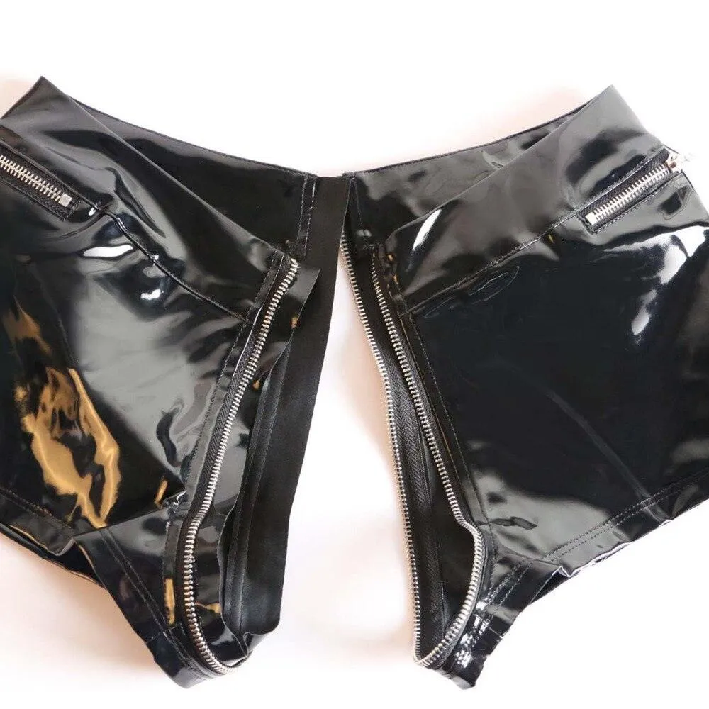 High Quality Wet Look Patent Leather Shorts