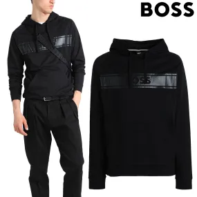 Hugo Boss  |Pullovers Long Sleeves Plain Cotton Logo Hoodies