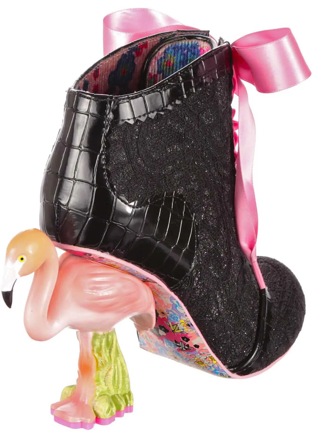 Irregular Choice Roseus Flamingo 70's Boots Black