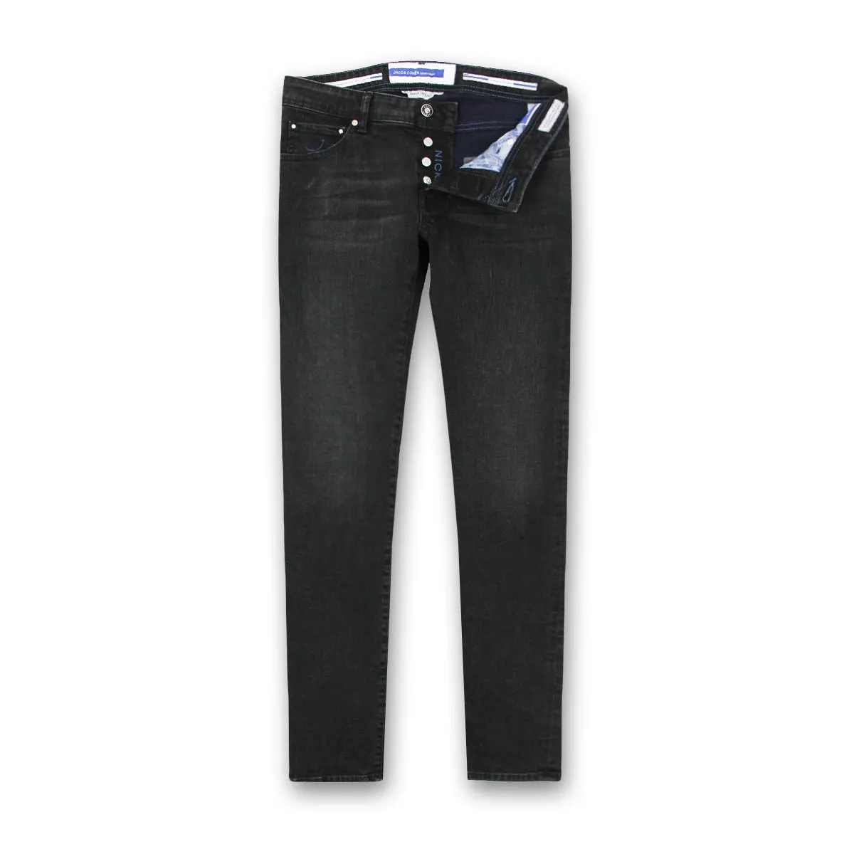 Jacob Cohen - M06 Nick Washed Black Jeans with Navy Badge