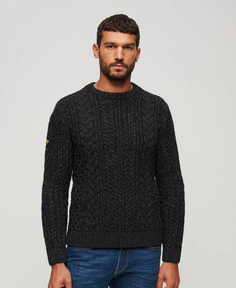 Jacob Crew Jumper | Charcoal Black Twist