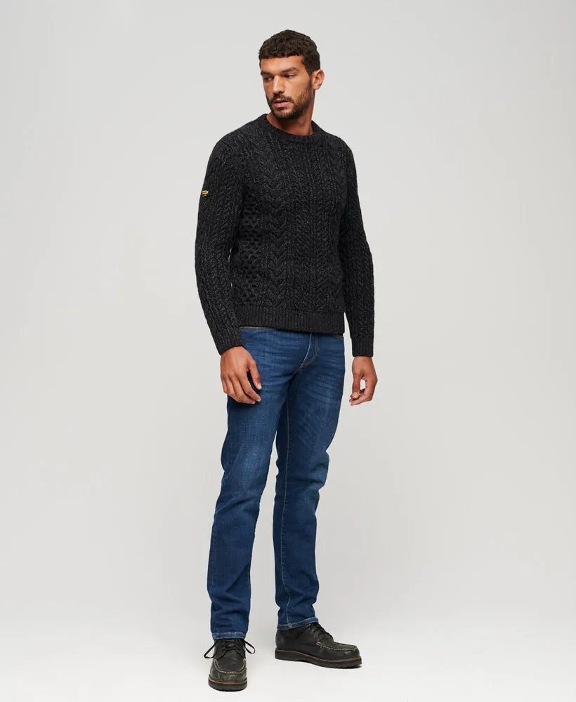 Jacob Crew Jumper | Charcoal Black Twist