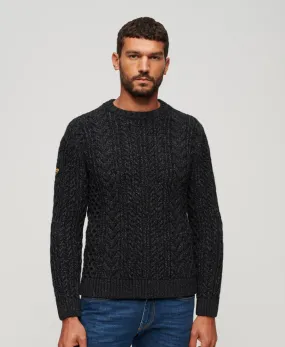 Jacob Crew Jumper | Charcoal Black Twist