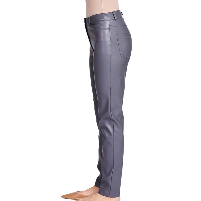 JEANS ECO LEATHER Woman Anthracite 