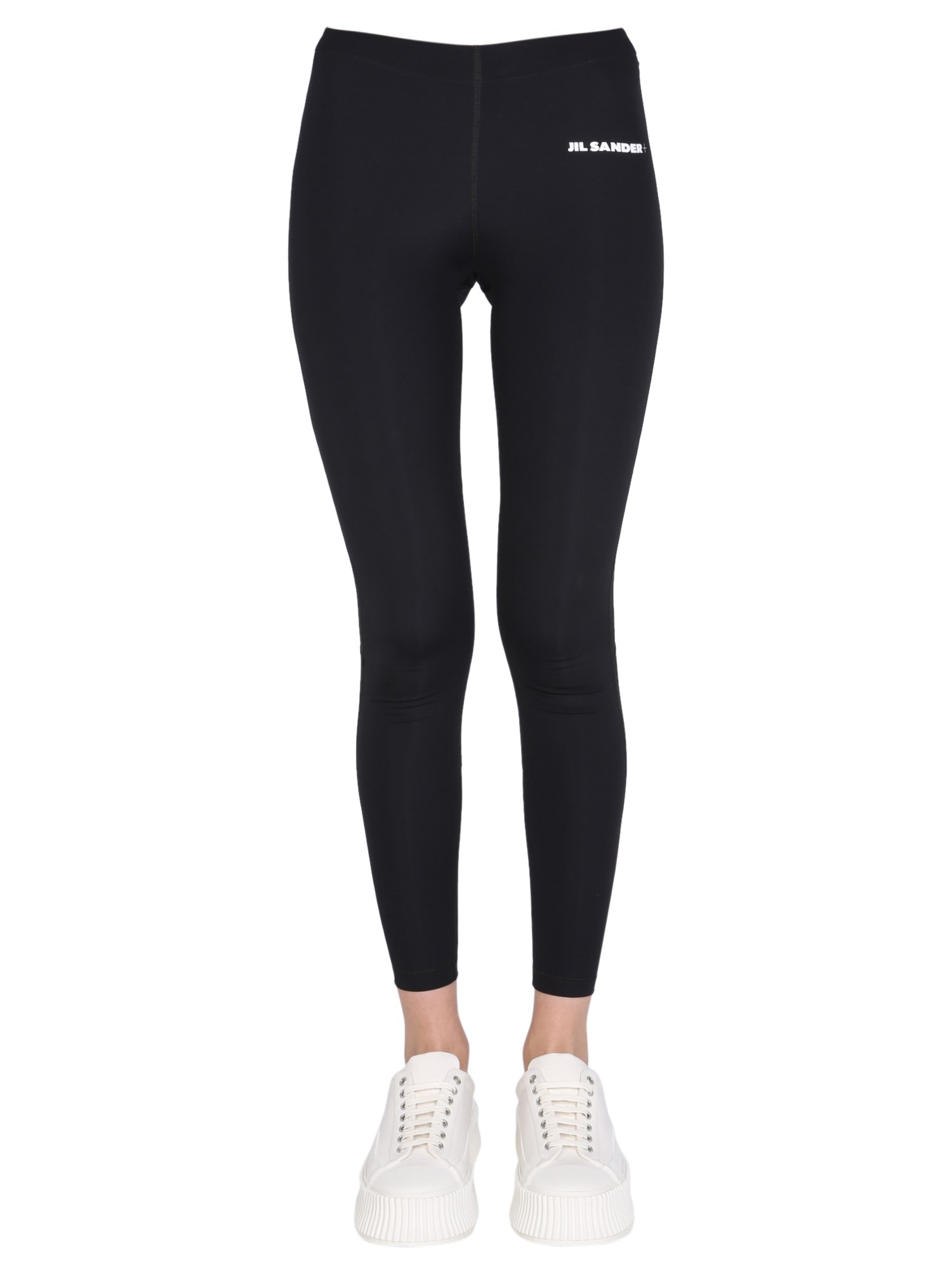 JIL SANDER    NYLON LOGO PRINT LEGGINGS