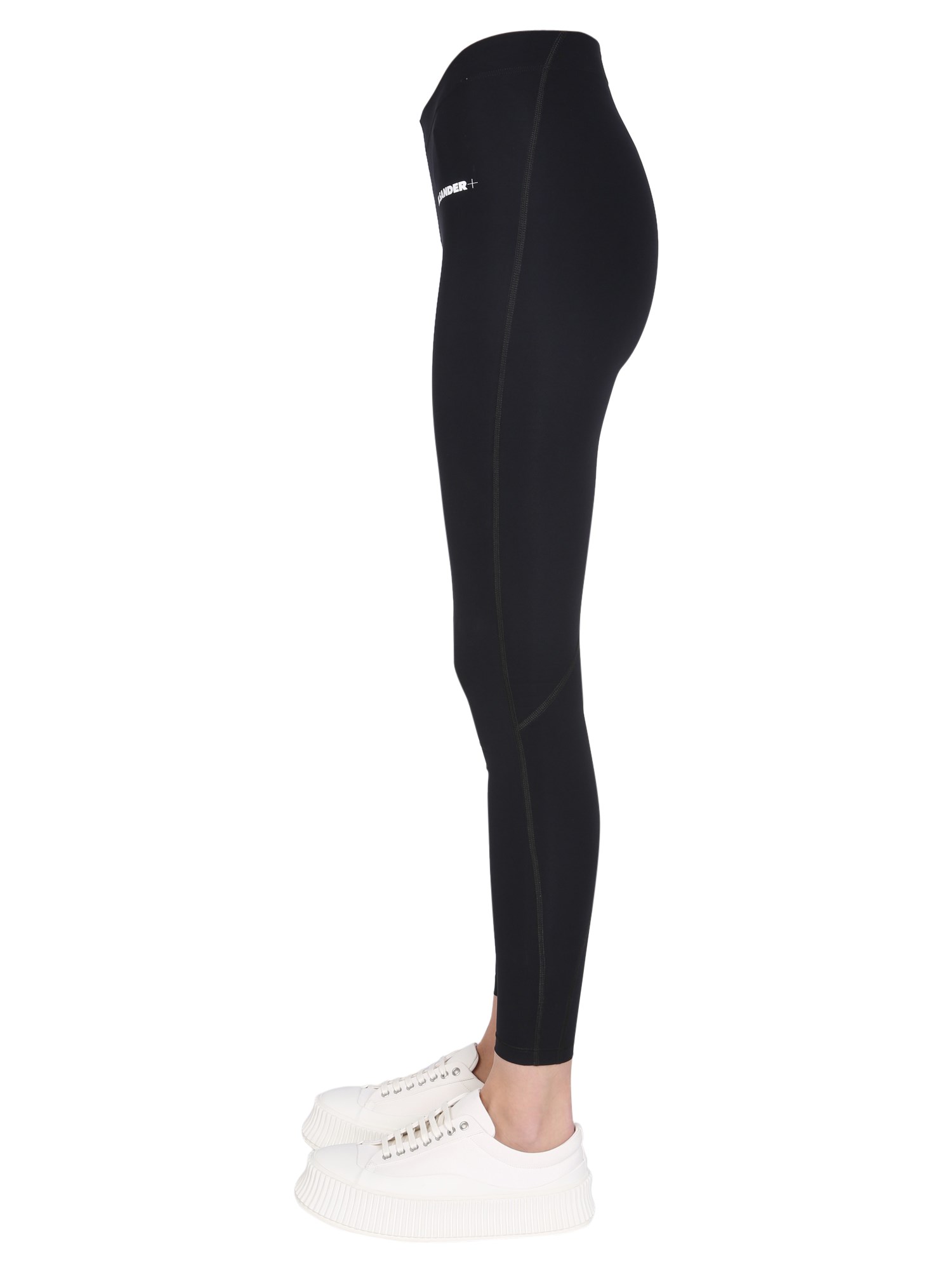 JIL SANDER    NYLON LOGO PRINT LEGGINGS