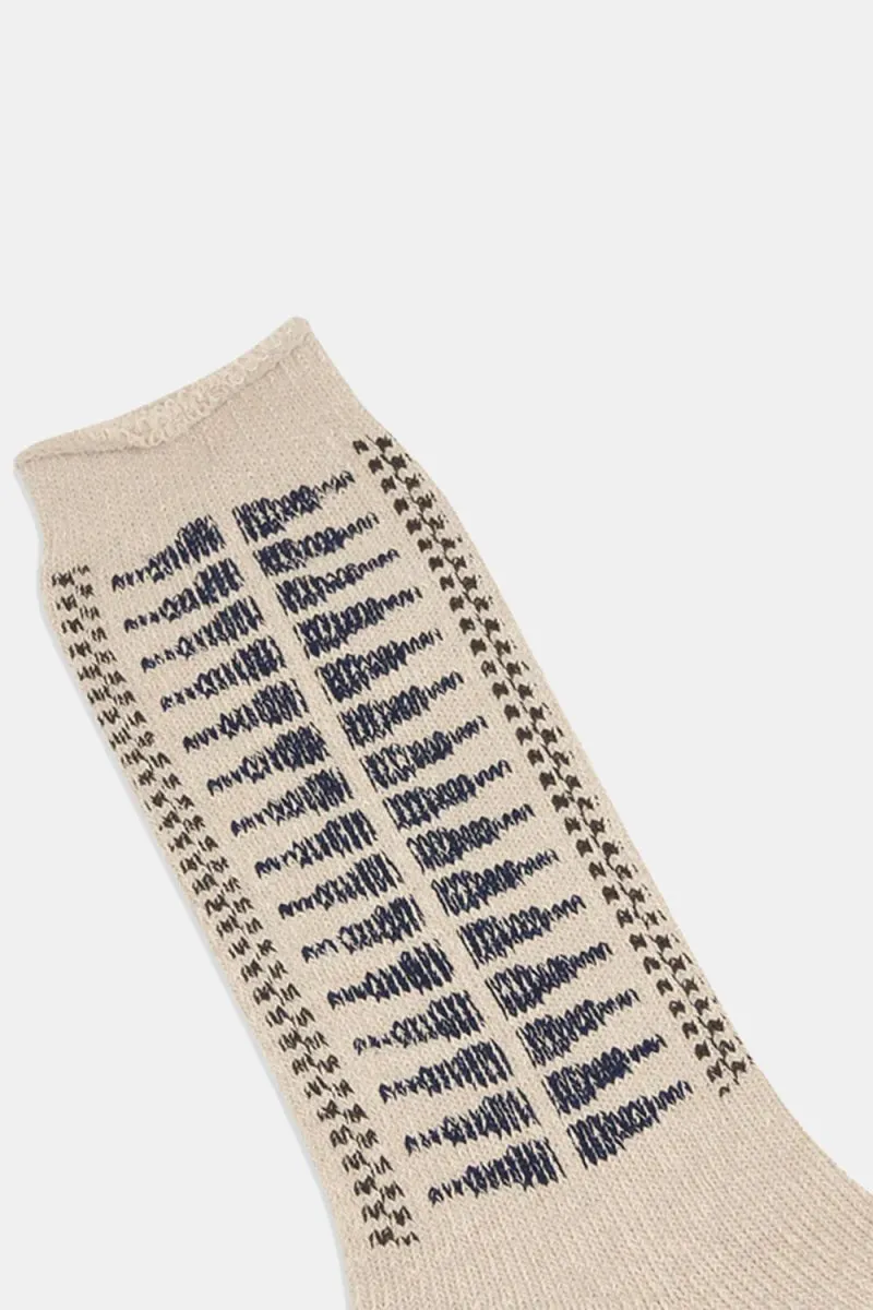 Kinari Plating Pattern Crew Socks (Navy)