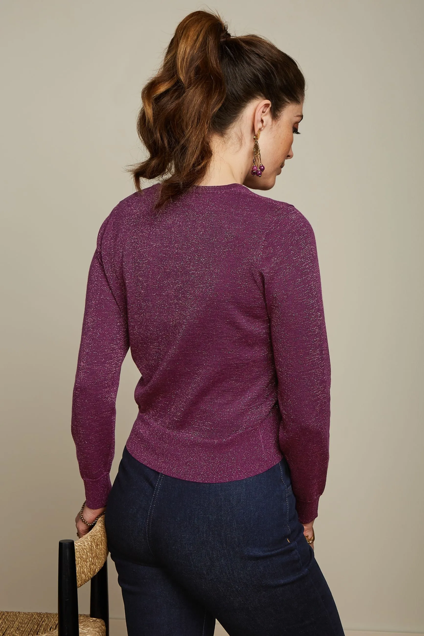 King Louie - Cardi Round Neck Lapis Caspia Purple