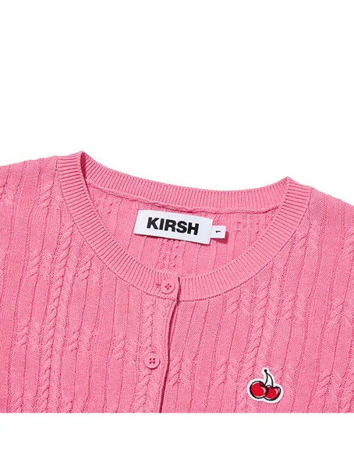 KIRSH  |[ KIRSH ]SMALL CHERRY CABLE CROP SHORT SLEEVE KNIT CARDIGAN