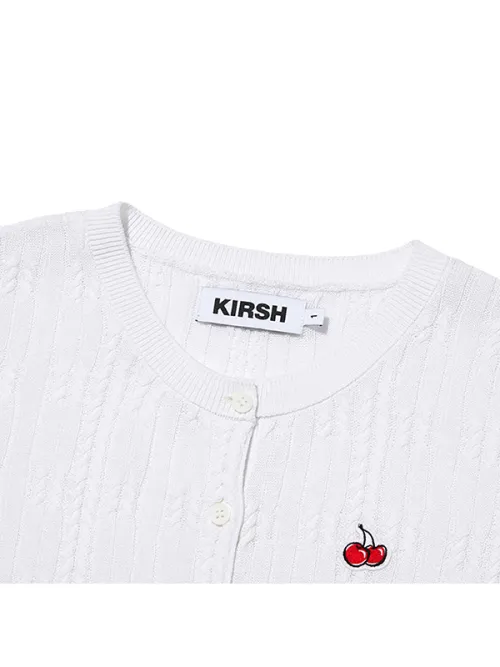 KIRSH  |[ KIRSH ]SMALL CHERRY CABLE CROP SHORT SLEEVE KNIT CARDIGAN