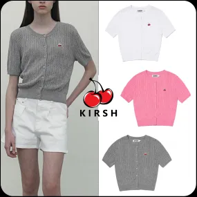 KIRSH  |[ KIRSH ]SMALL CHERRY CABLE CROP SHORT SLEEVE KNIT CARDIGAN