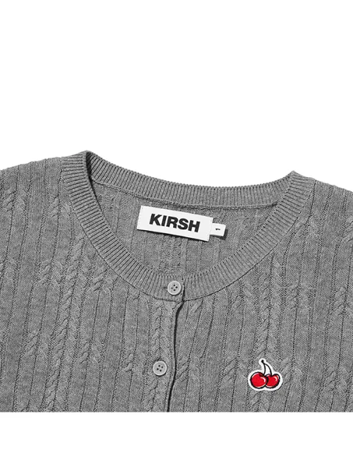 KIRSH  |[ KIRSH ]SMALL CHERRY CABLE CROP SHORT SLEEVE KNIT CARDIGAN