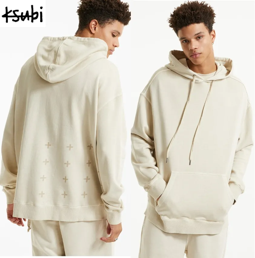 KSUBI  |Pullovers Street Style Long Sleeves Plain Cotton Hoodies