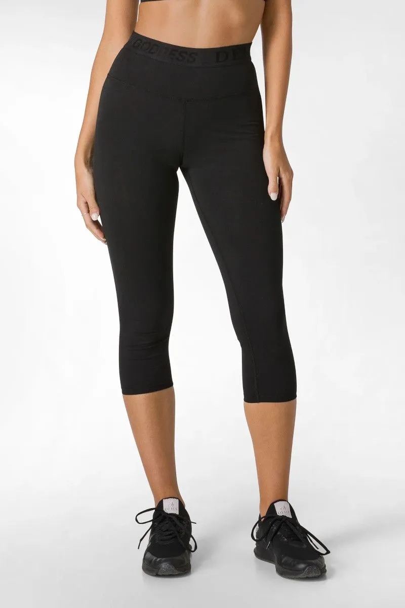 Leggings 7/8 jersey donna Nero