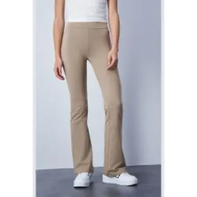 Leggings svasati con logo donna Beige