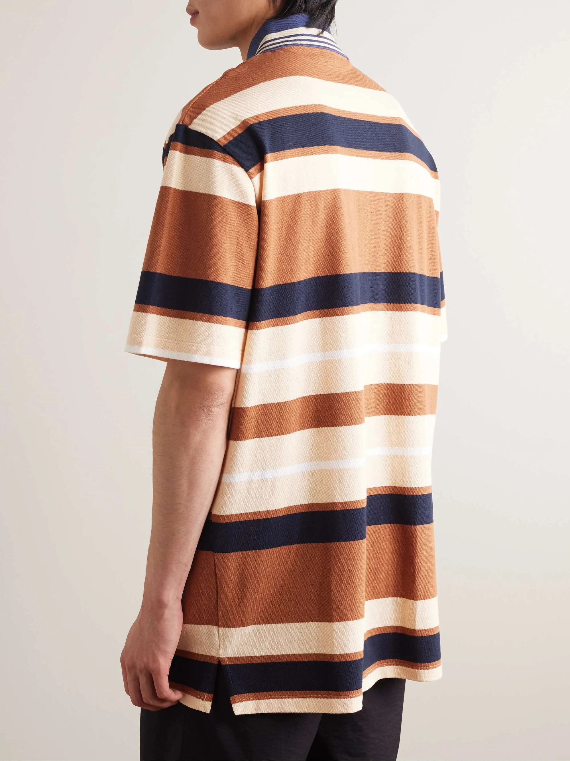 LOEWE  |Pullovers Stripes Linen Cotton Short Sleeves Logo Luxury