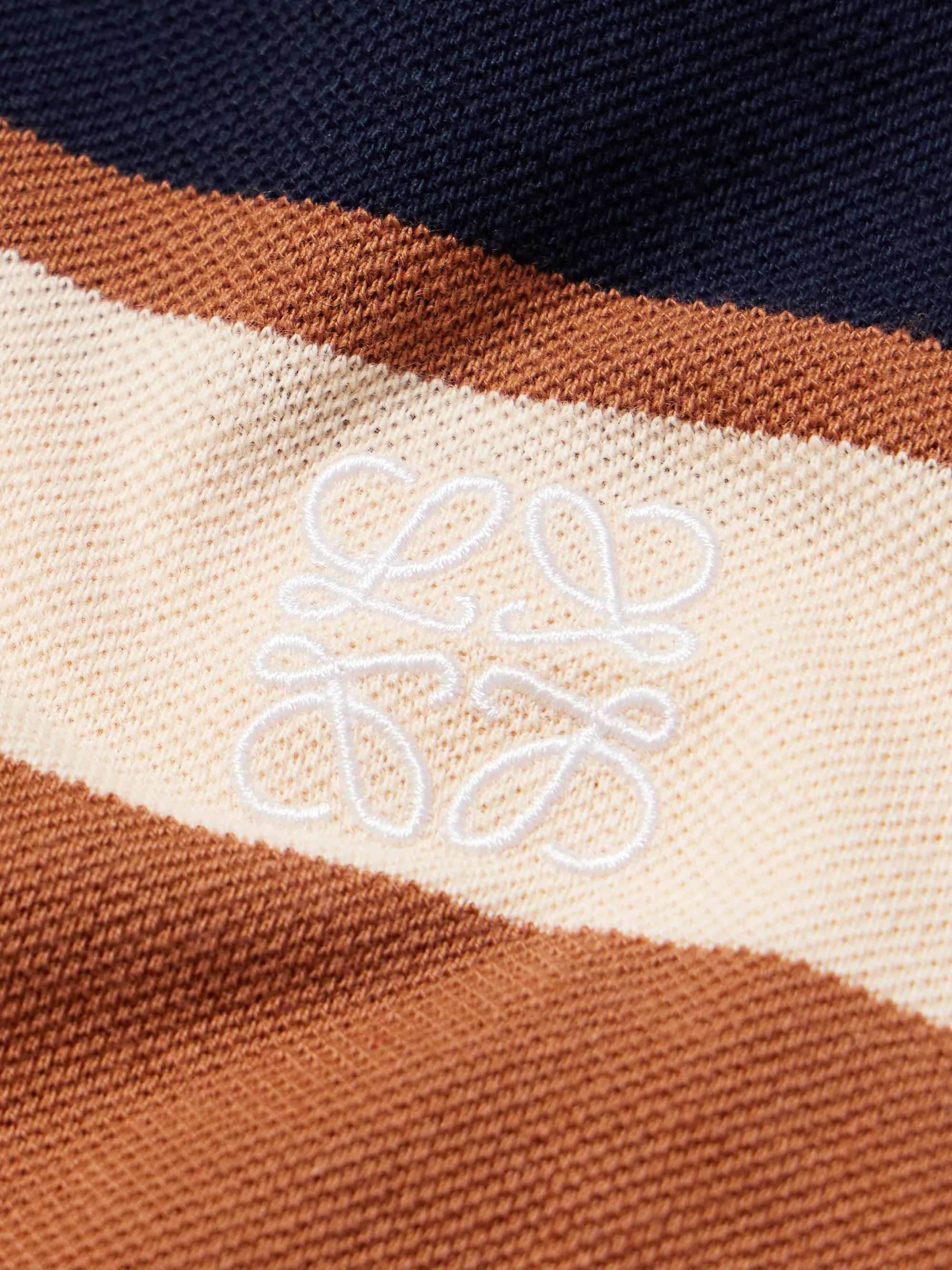 LOEWE  |Pullovers Stripes Linen Cotton Short Sleeves Logo Luxury