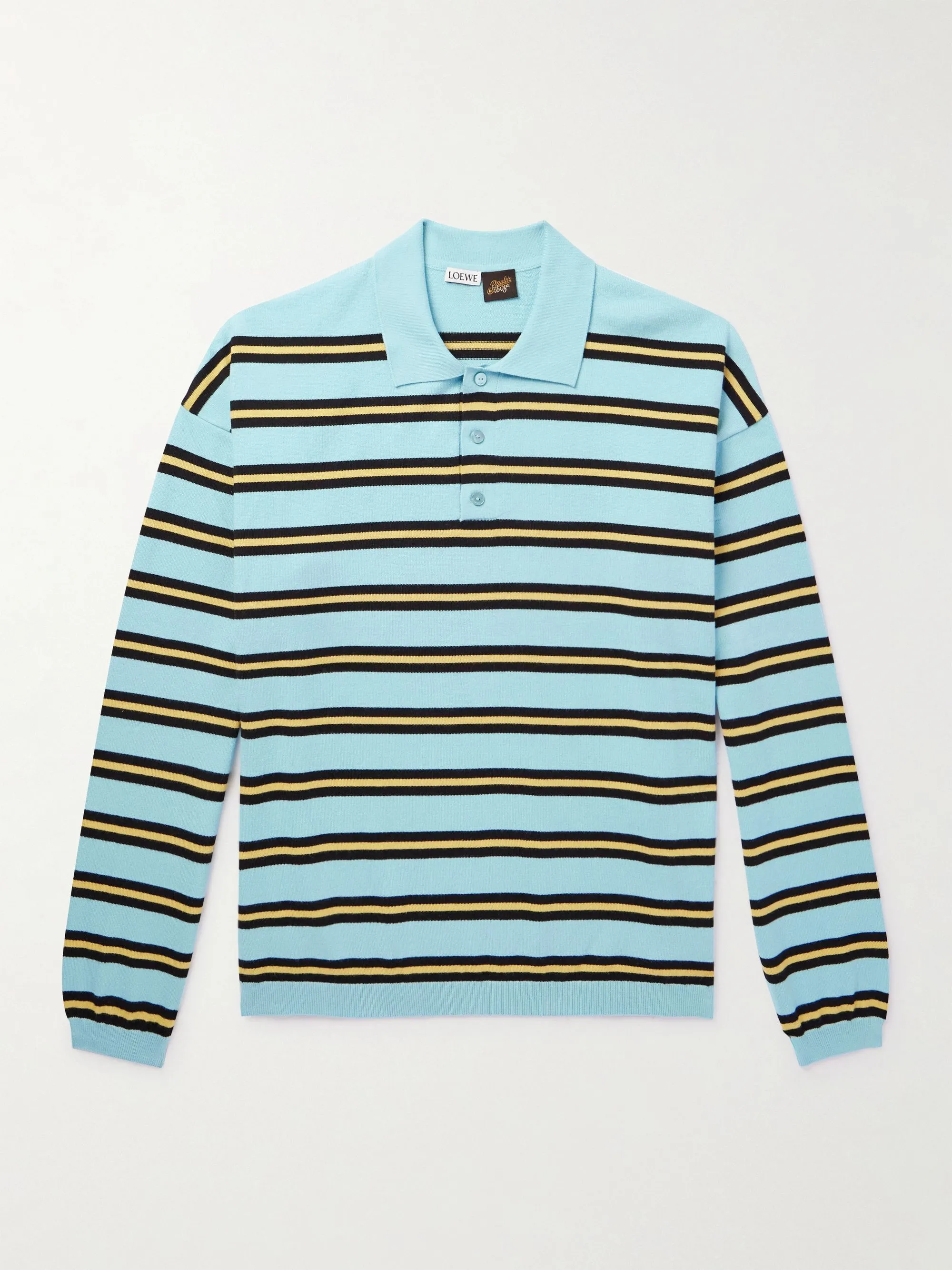 LOEWE  |Pullovers Stripes Long Sleeves Cotton Luxury Polos