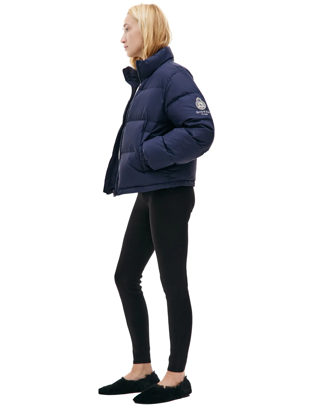 Logo Down Jacket - Navy Blue