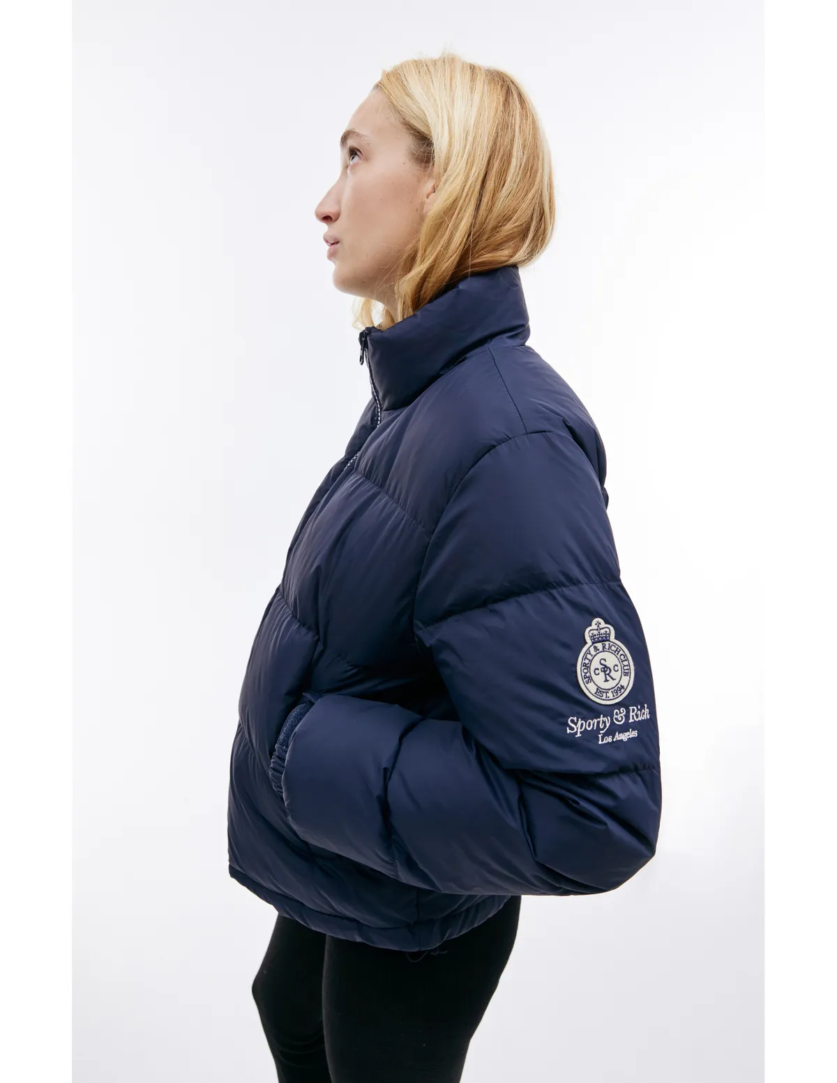 Logo Down Jacket - Navy Blue