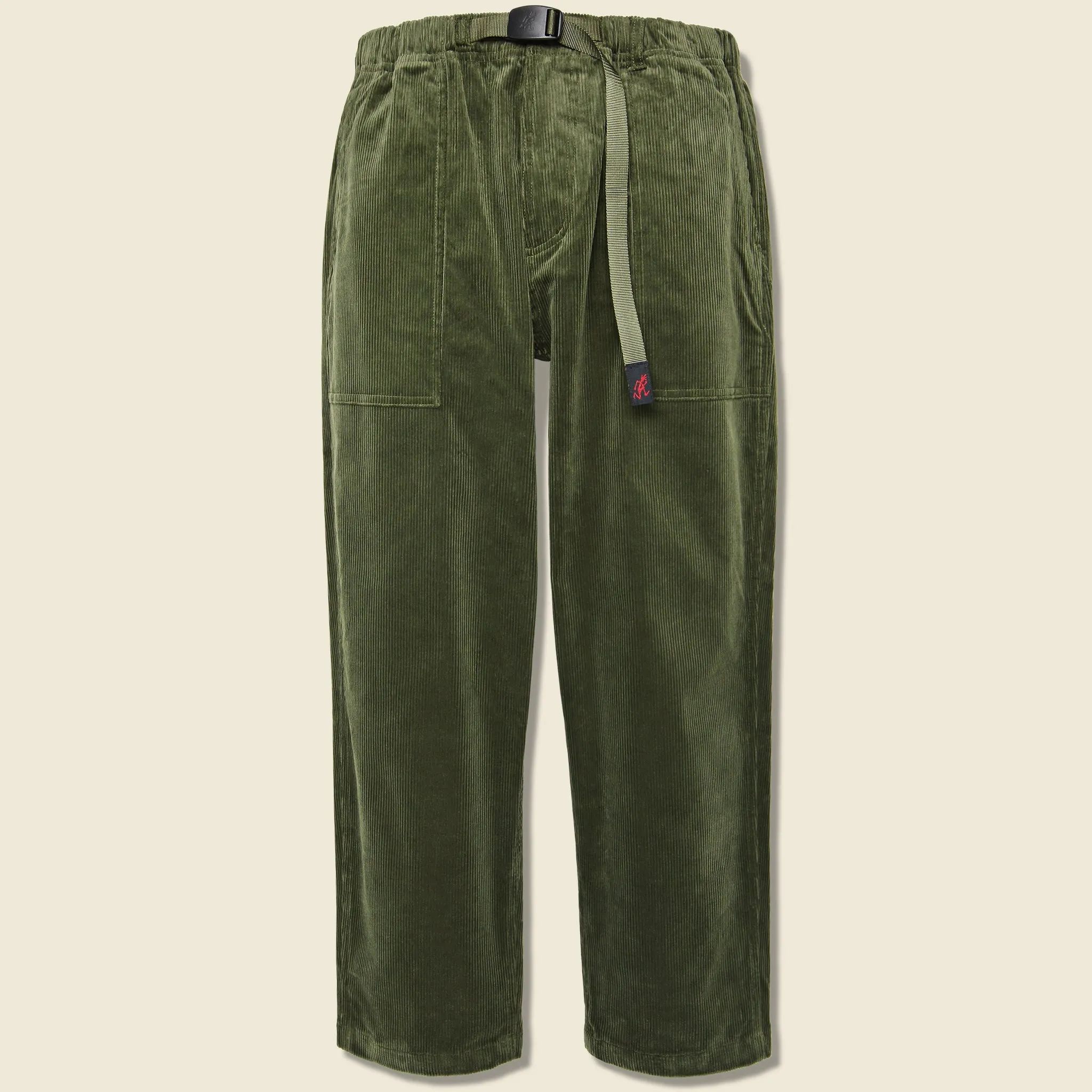 Loose Tapered Corduroy Pants - Olive