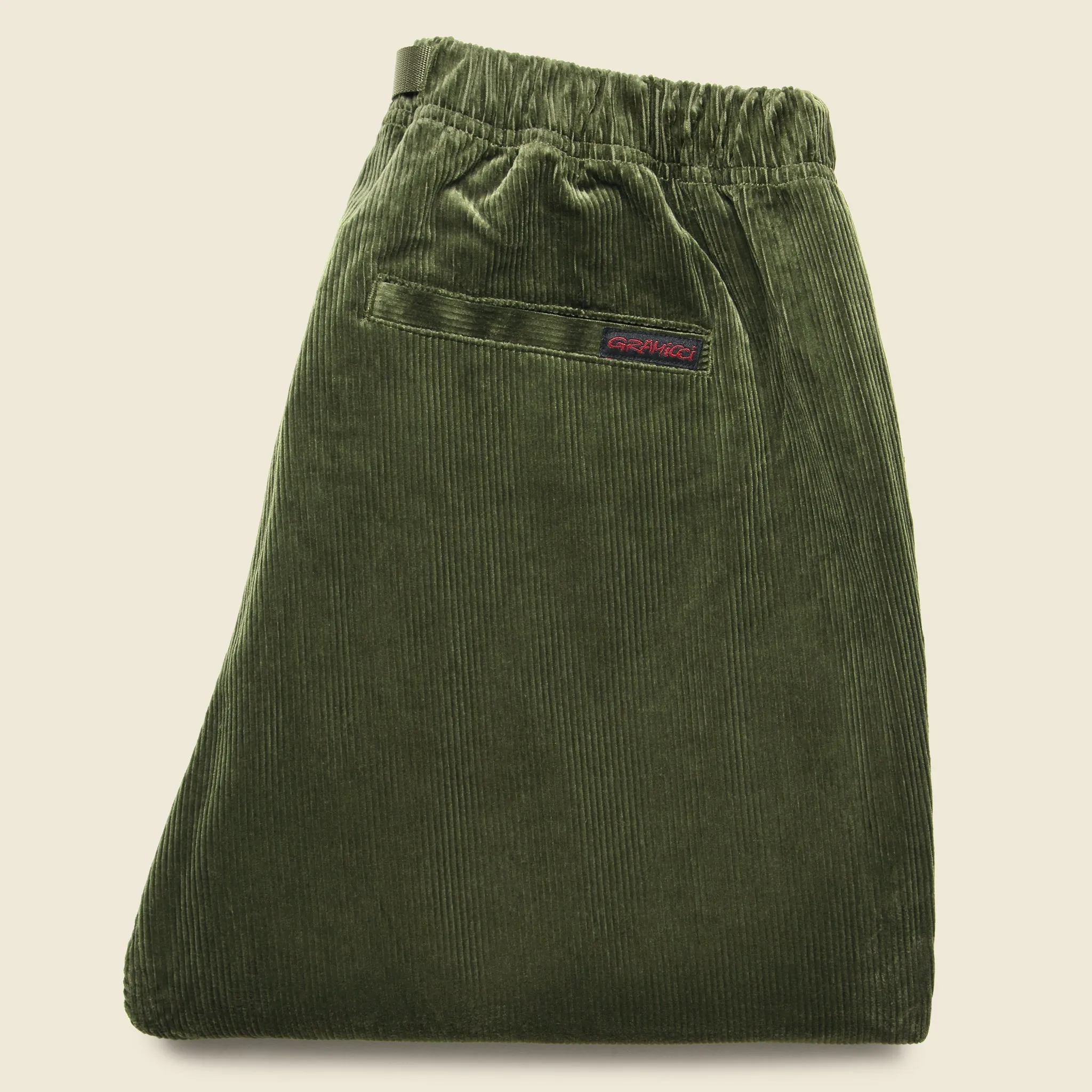 Loose Tapered Corduroy Pants - Olive