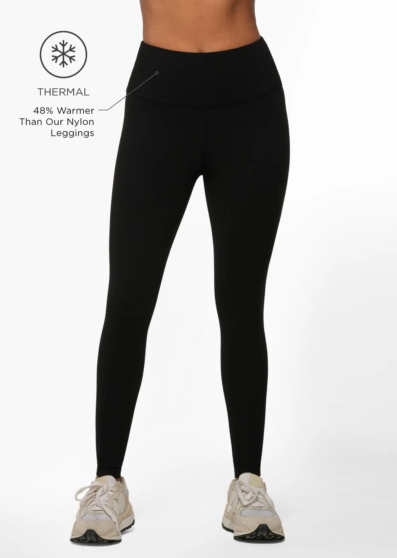 Lotus Thermal No Chafe Full Length Leggings | Black | Tights and Leggings | Lorna Jane Australia