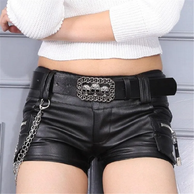 Low Waisted Lace-up Thin Denim Hot Pants