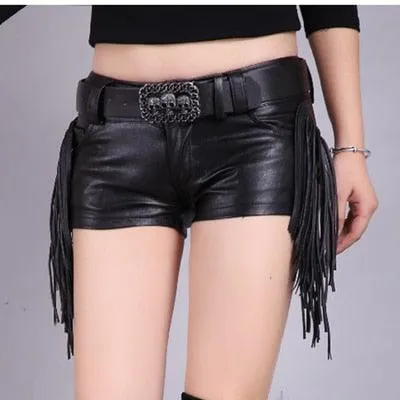 Low Waisted Lace-up Thin Denim Hot Pants