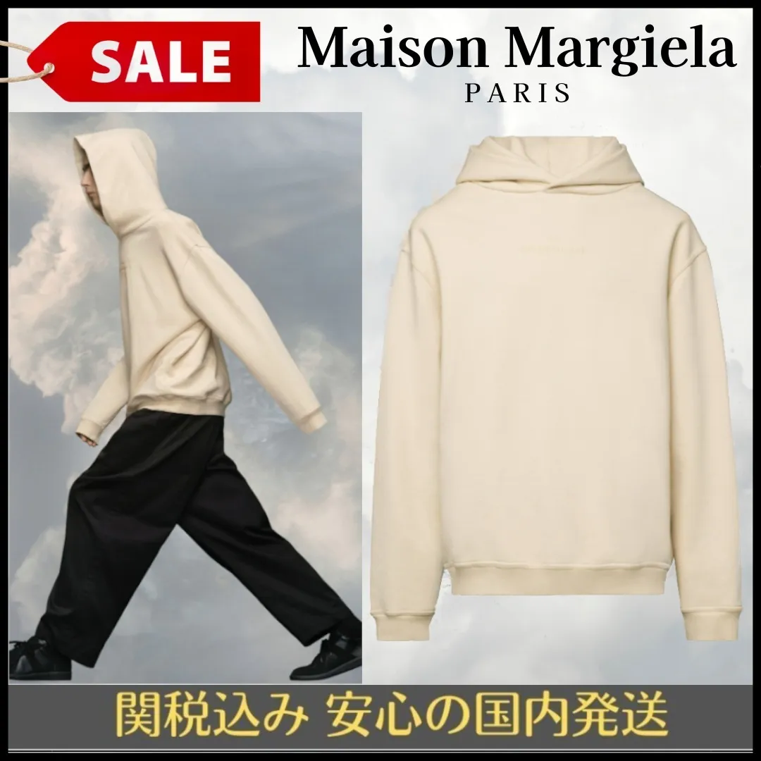 Maison Margiela  |Pullovers Long Sleeves Plain Cotton Designers Hoodies