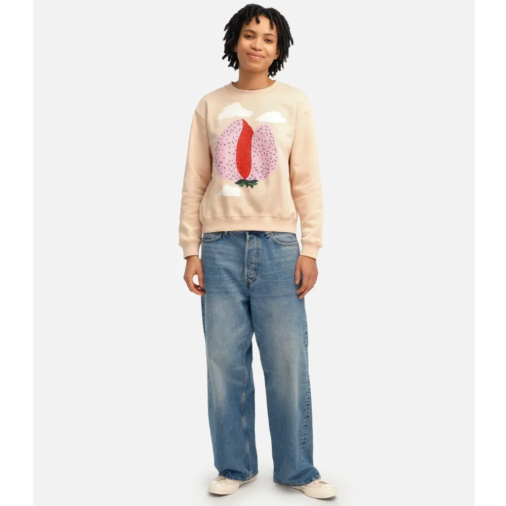 marimekko  |Crew Neck Rib Long Sleeves Cotton Hoodies & Sweatshirts