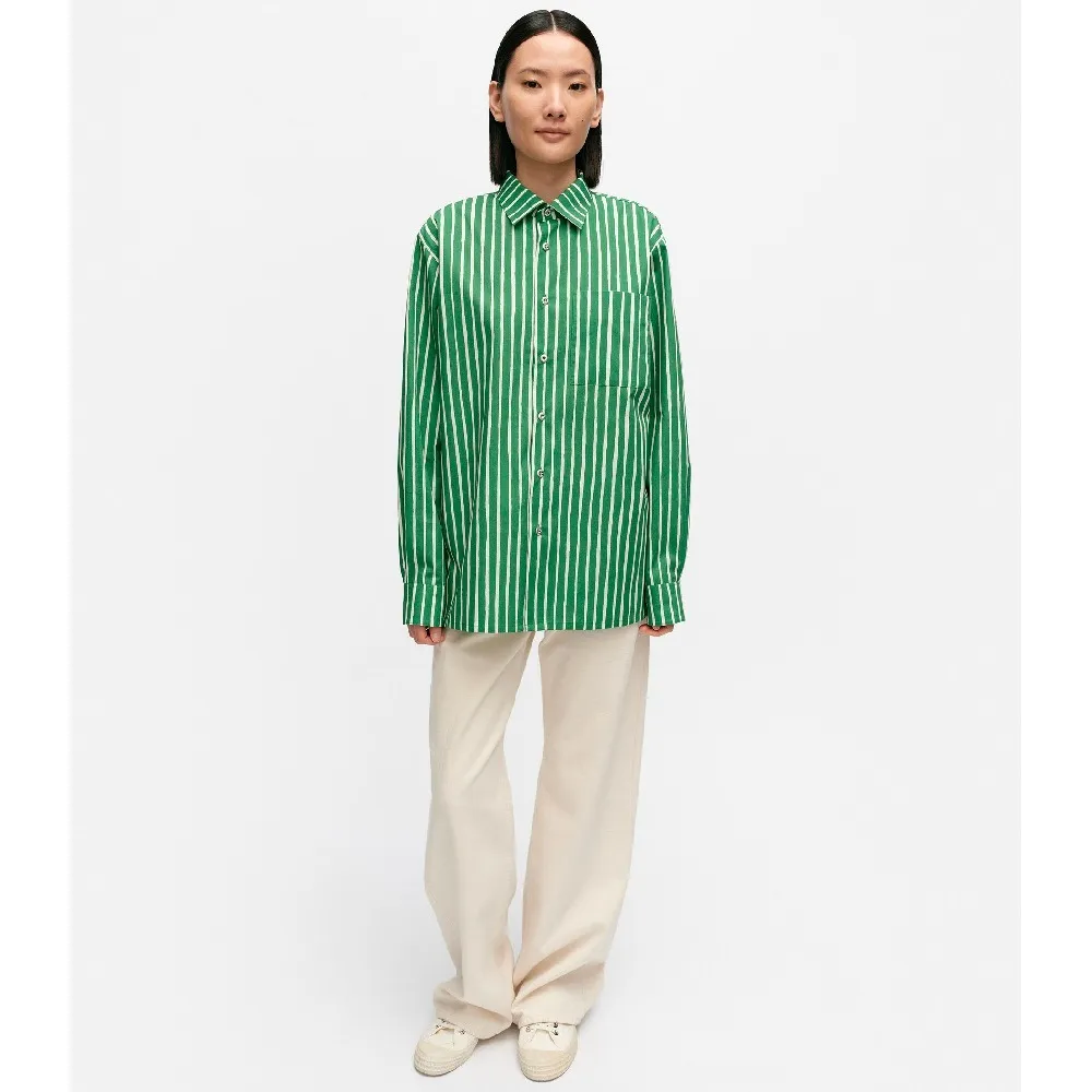 marimekko  |Stripes Casual Style Unisex Long Sleeves Cotton Office Style