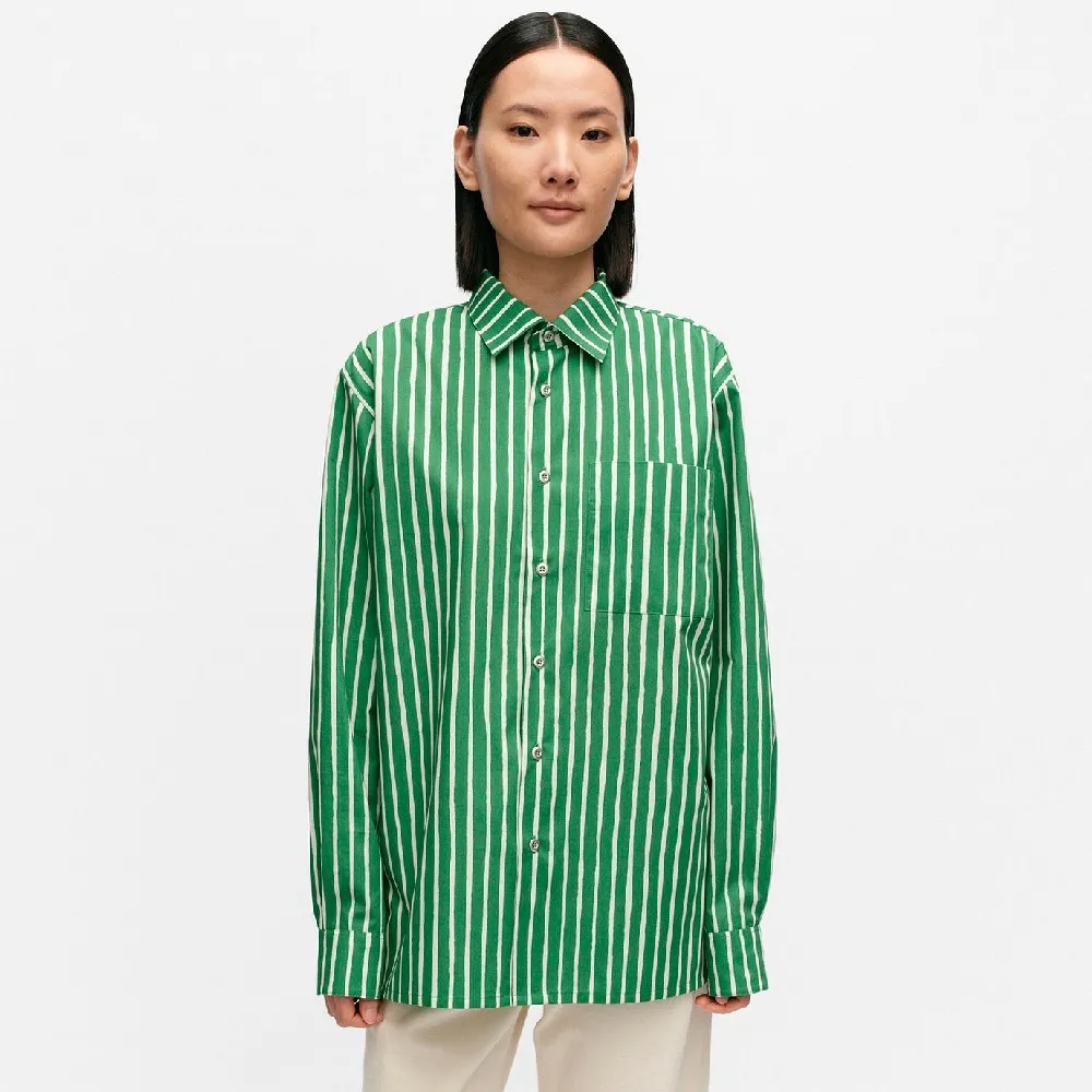 marimekko  |Stripes Casual Style Unisex Long Sleeves Cotton Office Style