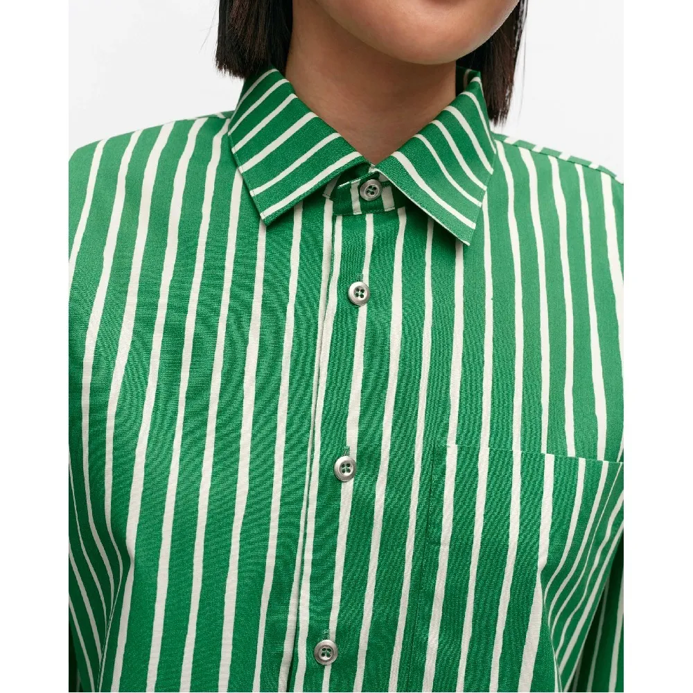 marimekko  |Stripes Casual Style Unisex Long Sleeves Cotton Office Style