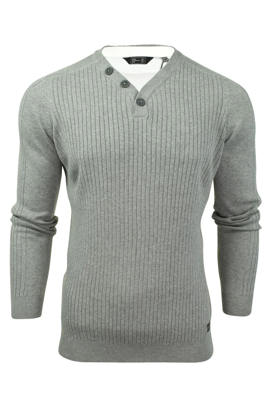 Mens Dissident Ribbed Jumper with Mock T Shirt