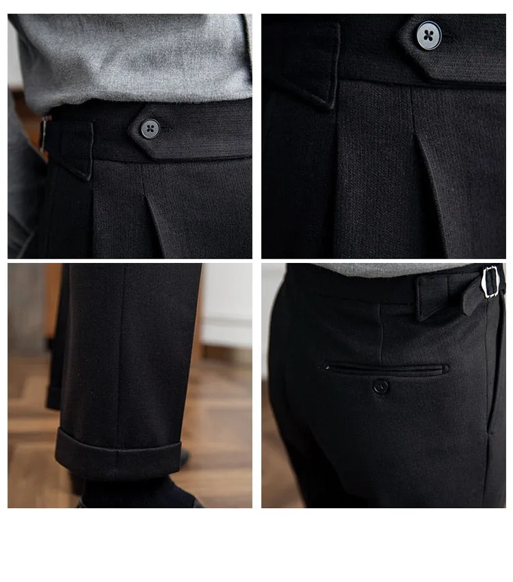 Men's Leisure Straight Leg High Waist Versatile Business Casual Pants