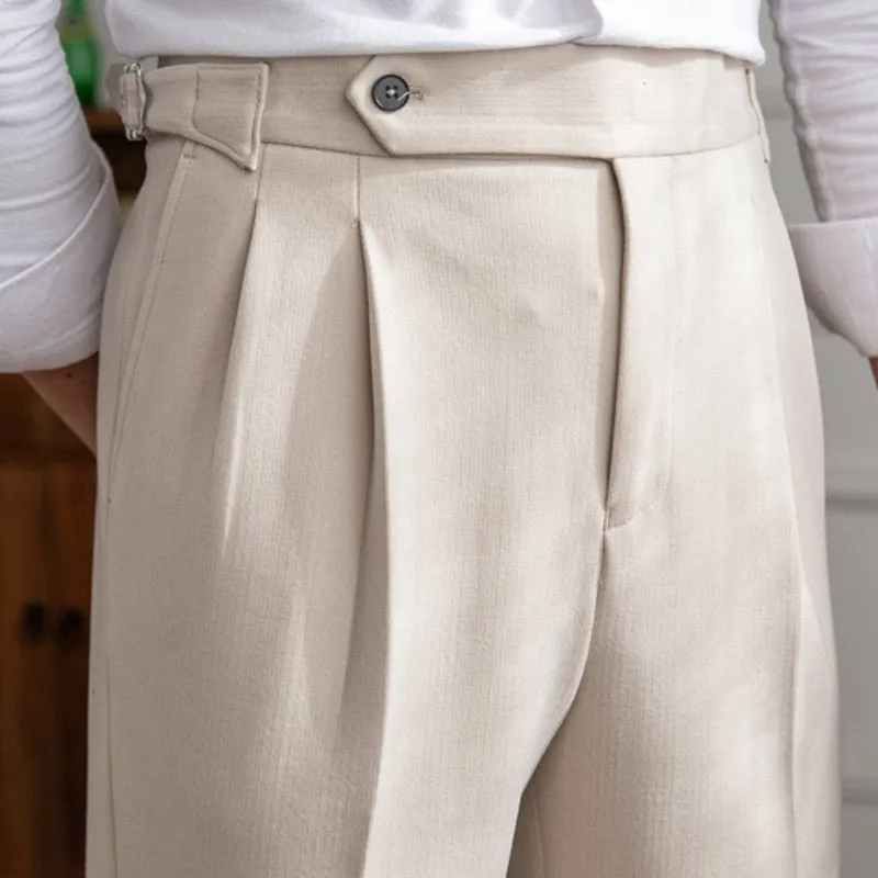 Men's Leisure Straight Leg High Waist Versatile Business Casual Pants