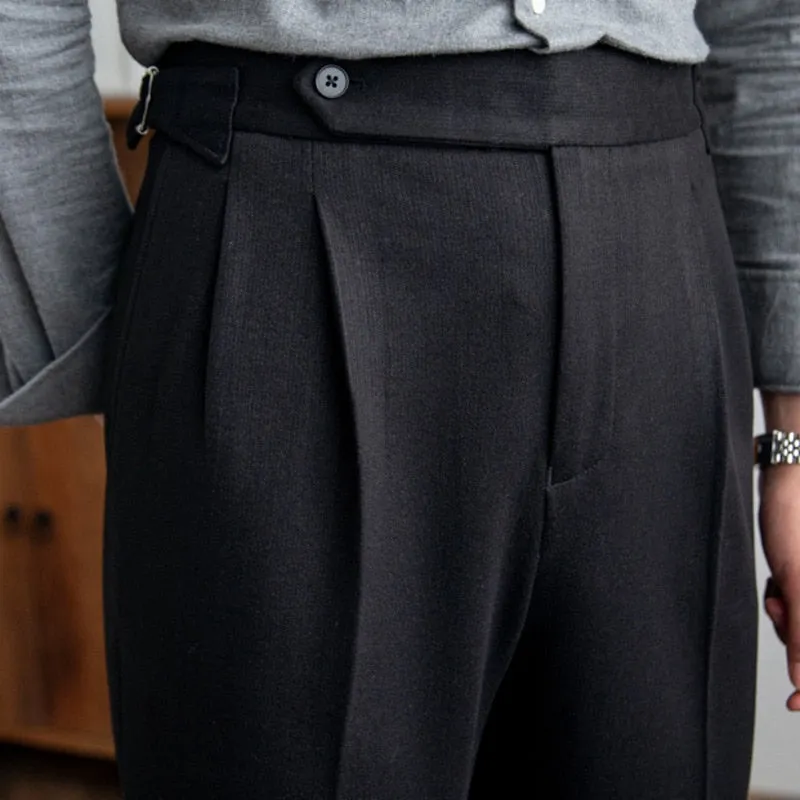 Men's Leisure Straight Leg High Waist Versatile Business Casual Pants