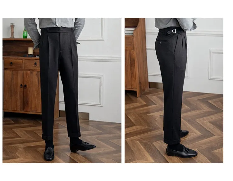 Men's Leisure Straight Leg High Waist Versatile Business Casual Pants