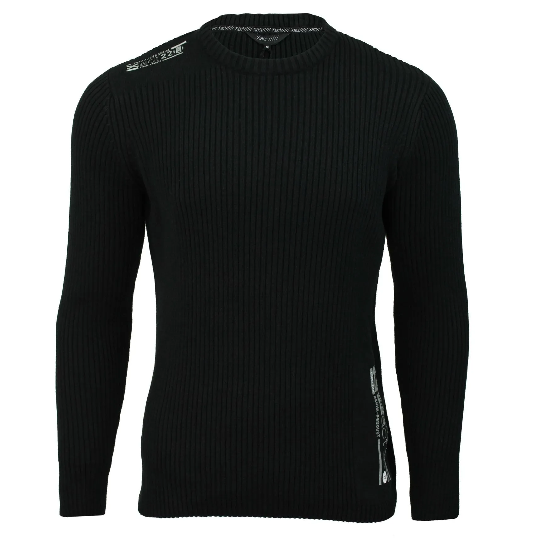 Mens Xact Ribbed Crew Neck Cotton Jumper