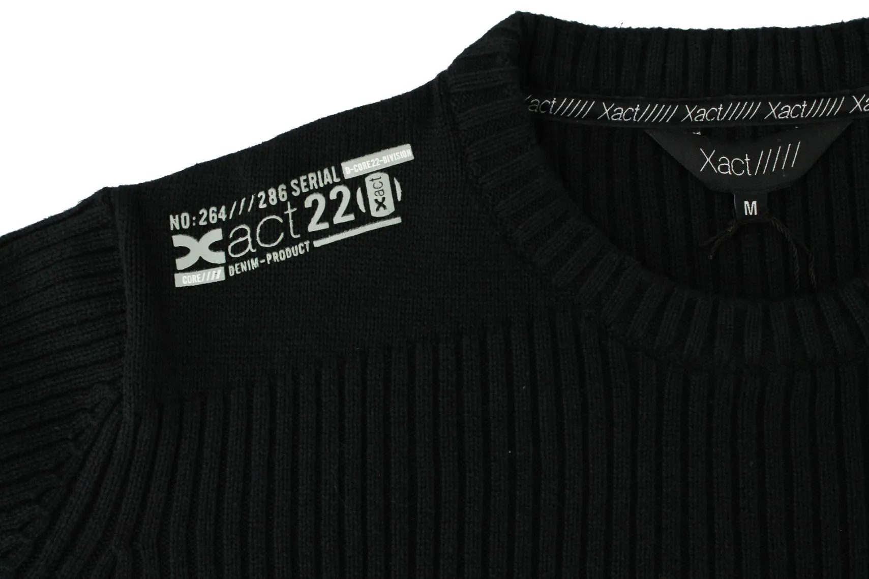 Mens Xact Ribbed Crew Neck Cotton Jumper