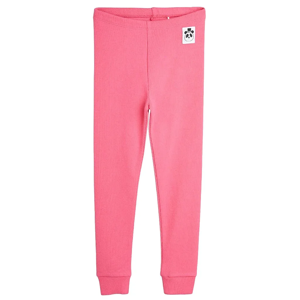 Mini Rodini Child Ribbed Leggings Pink