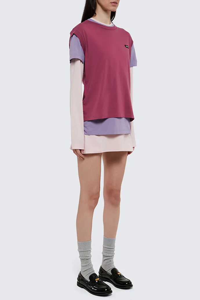 MiuMiu  |Crew Neck Sleeveless Long Sleeves Plain Cotton Short Sleeves