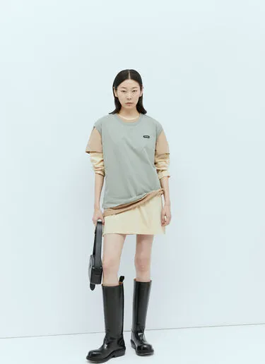 MiuMiu  |Crew Neck Sleeveless Long Sleeves Plain Cotton Short Sleeves