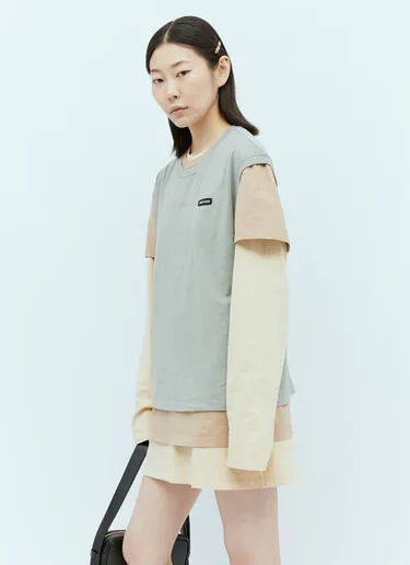 MiuMiu  |Crew Neck Sleeveless Long Sleeves Plain Cotton Short Sleeves