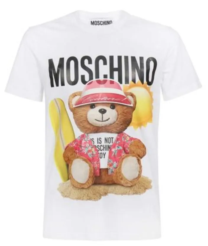 Moschino  |Crew Neck Pullovers Cotton Short Sleeves Logo